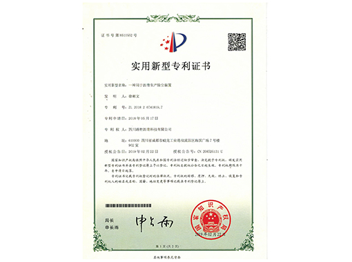 实用新型专项证书（一）