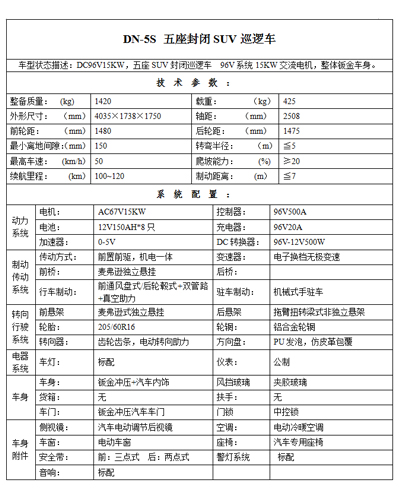 四輪電動巡邏車圖片參數