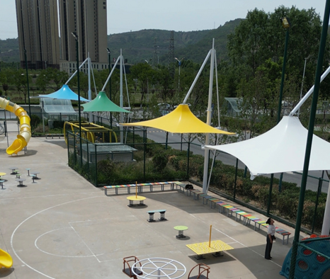 陕西彬州彩色膜结构景观案例