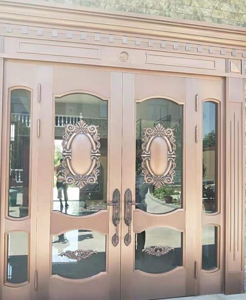 浮雕玻璃铜门