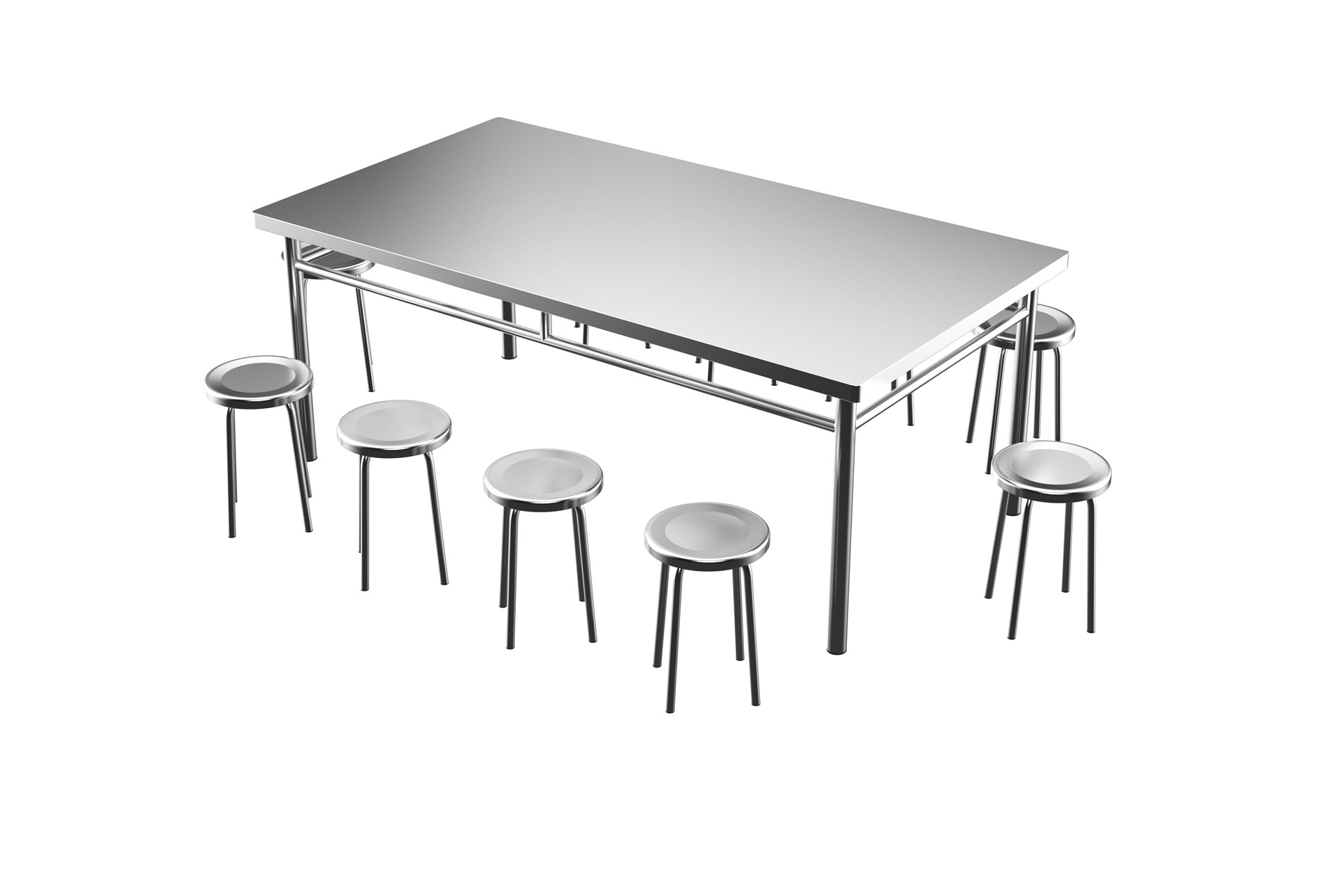 成都不锈钢厨具-十人位全不锈钢餐桌连凳2000x1080x780