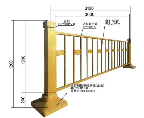 山西阳泉市道路护栏--黄金护栏