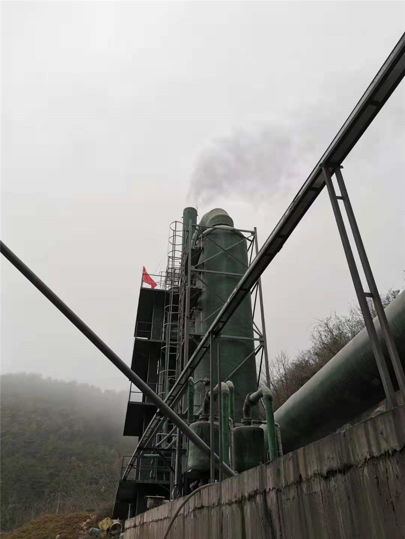 成县华诚工贸有限公司日产200吨白灰生产线：双降对称聚分塔+脱硫+湿电