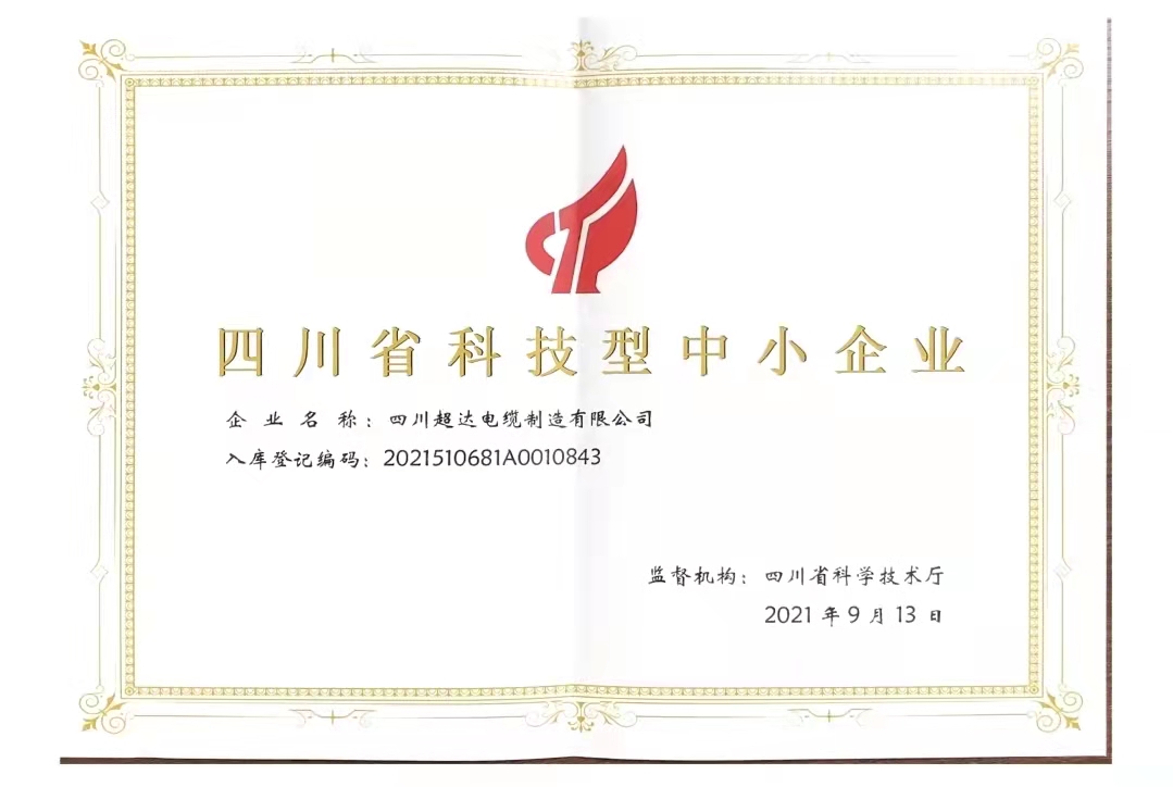 四川省科技型中小企业证书