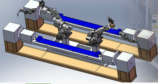 河南双机器人双工位焊接�L系统